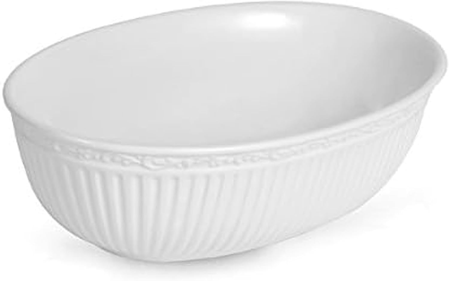 Mikasa Italian Countryside Oval Serving Bowl  10.5"  White